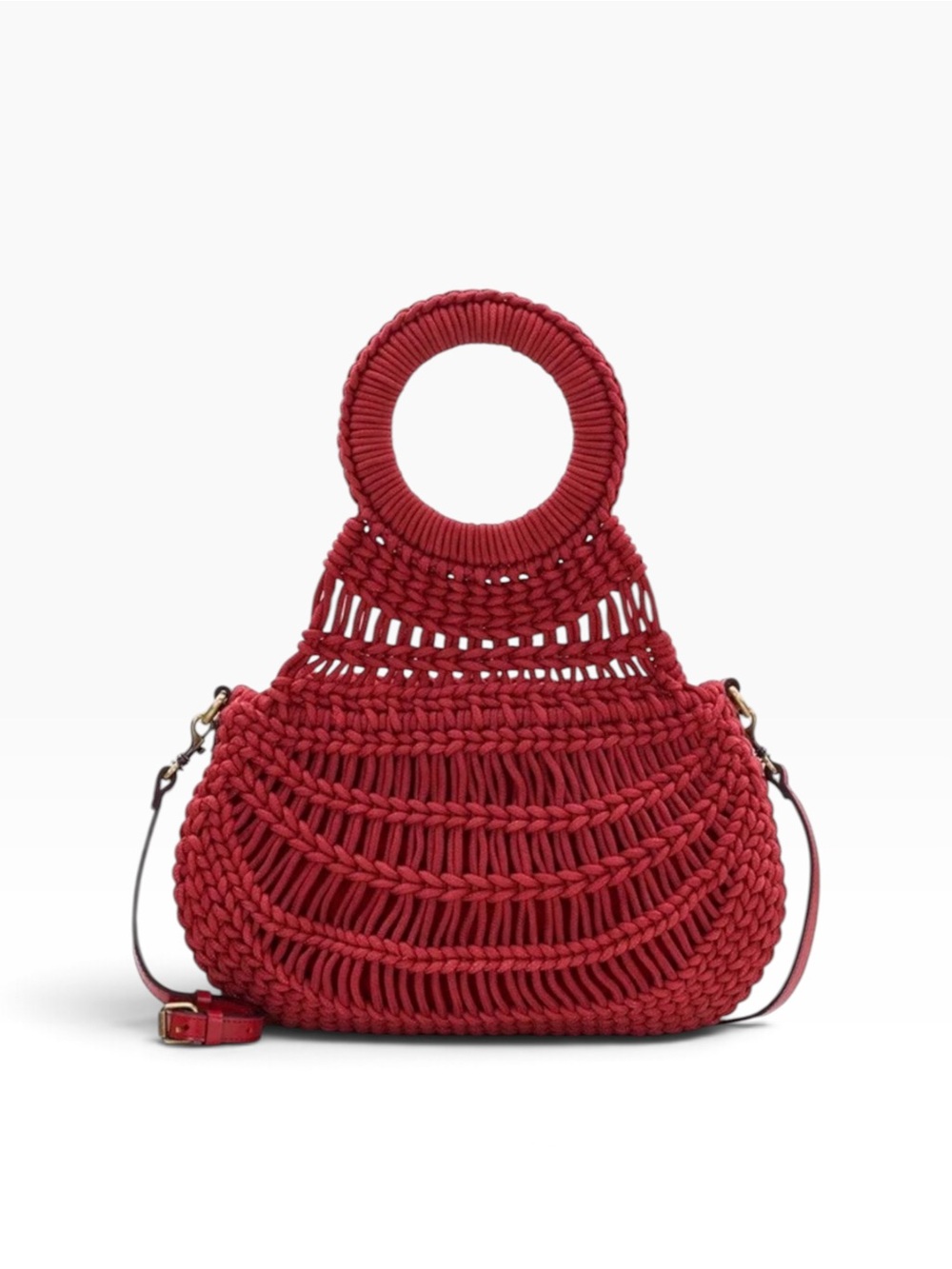 Patrica Nash Pisticci Italian Inspired Red Woven Circle Handle Bag NWT Large Bag